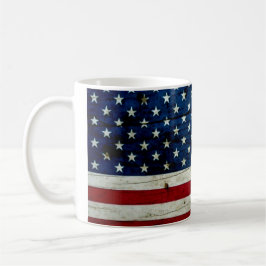 Cooles beunruhigtes amerikanische Flaggen-Holz Kaffeetasse