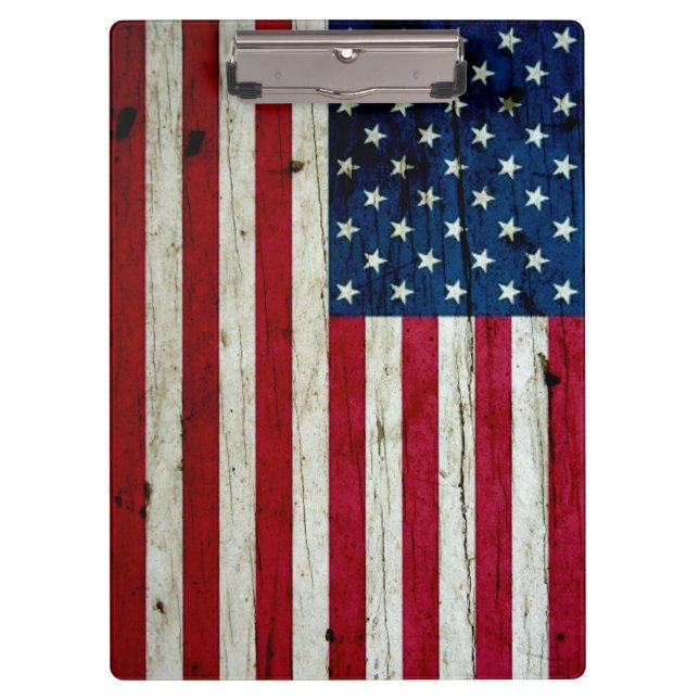 Cooles beunruhigtes amerikanische Flaggen-Holz Klemmbrett (Vorderseite)