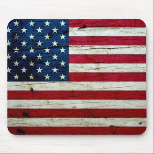 Cooles beunruhigtes amerikanische Flaggen-Holz Mousepad