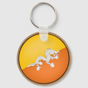 Cooles Bhutan Flag Siegel Schlüsselanhänger