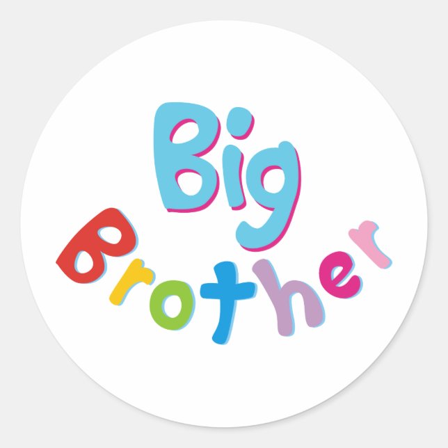 Cooles Big Brother Shirt Runder Aufkleber (Vorderseite)
