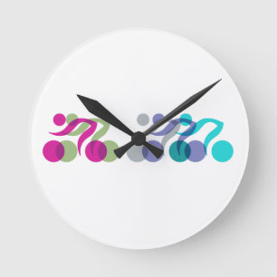 Cooles Bikerlogo Runde Wanduhr