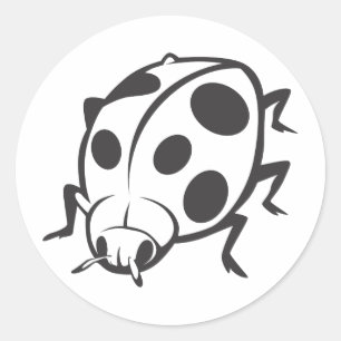 Cooles Black Ladybug Tattoo-Logo Runder Aufkleber