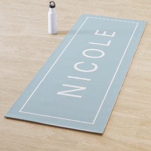 Cooles Blau mit Name in Großdruck Yogamatte