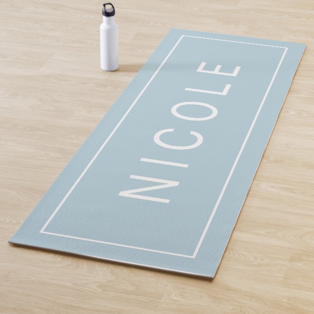 Cooles Blau mit Name in Großdruck Yogamatte (Beispiel)