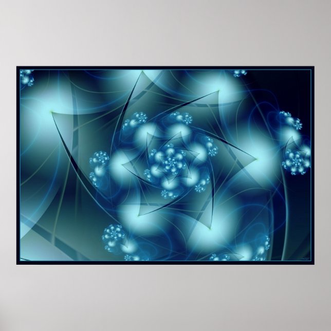 Cooles Blau Poster (Vorne)