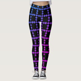 Cooles Blau und Lila Schwarze Leggings