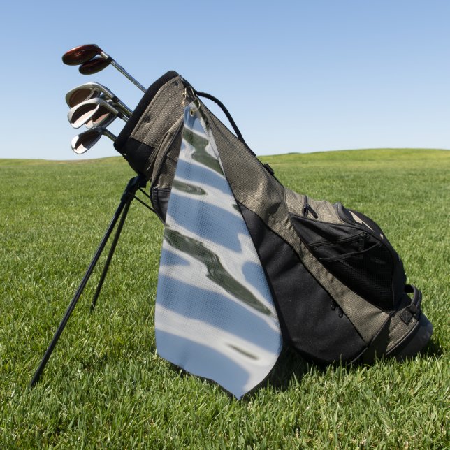 Cooles Blau-Weiß-Muster-Set von Autos Golfhandtuch (Gras)