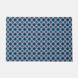 Cooles blau-weißes Mosaikmuster Fußmatte