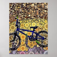 Cooles blaues Bike-Konzentrat-Mosaikmuster