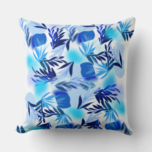 Cooles blaues Blumenmuster-Muster Kissen