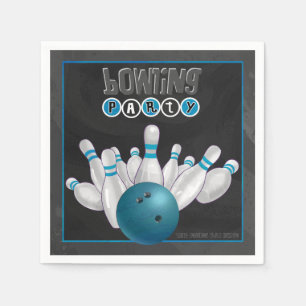 Cooles blaues Bowlings-Party-Papierservietten Serviette
