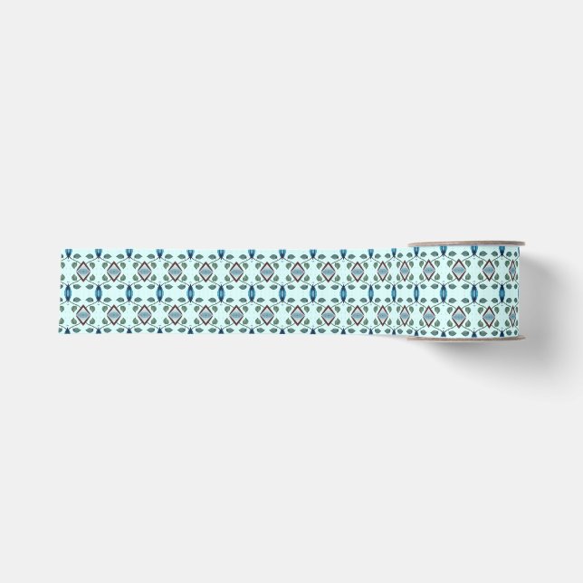 Cooles blaues Diamantmuster Ripsband (Vorderseite)