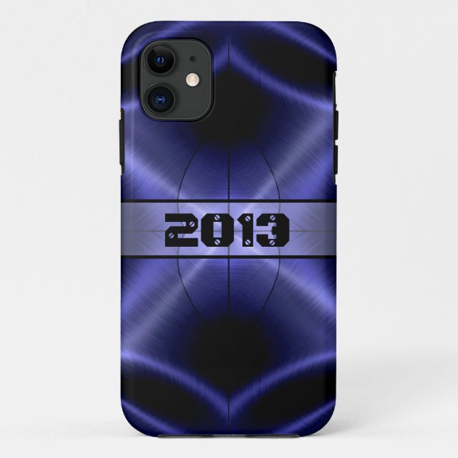 Cooles, blaues Edelstahlmetall Case-Mate iPhone Hülle (Rückseite)