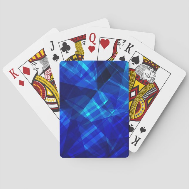 Cooles blaues Eis-geometrisches Muster Spielkarten (Rückseite)