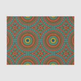 Cooles blaues gelbes Retro geometrisches Ethnic Tr Seidenpapier