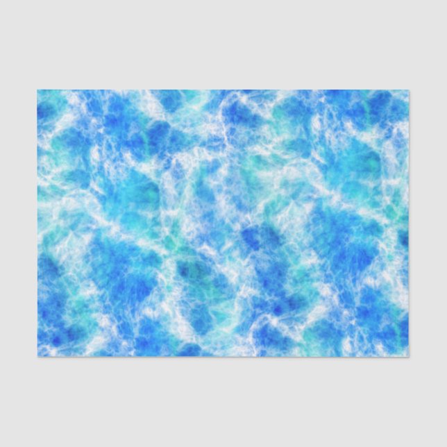 Cooles Blaues Meer-Wellenmuster Seidenpapier (Vorderseite)