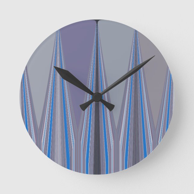 Cooles blaues, nahtloses Design Runde Wanduhr (Vorderseite)