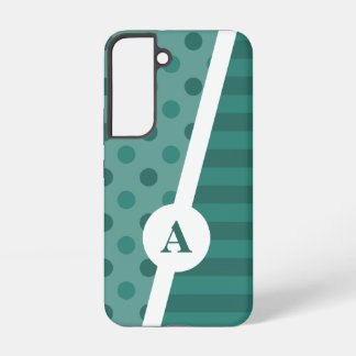 Cooles blaues Polka-Dot- und Streifenmuster Samsung Galaxy Hülle