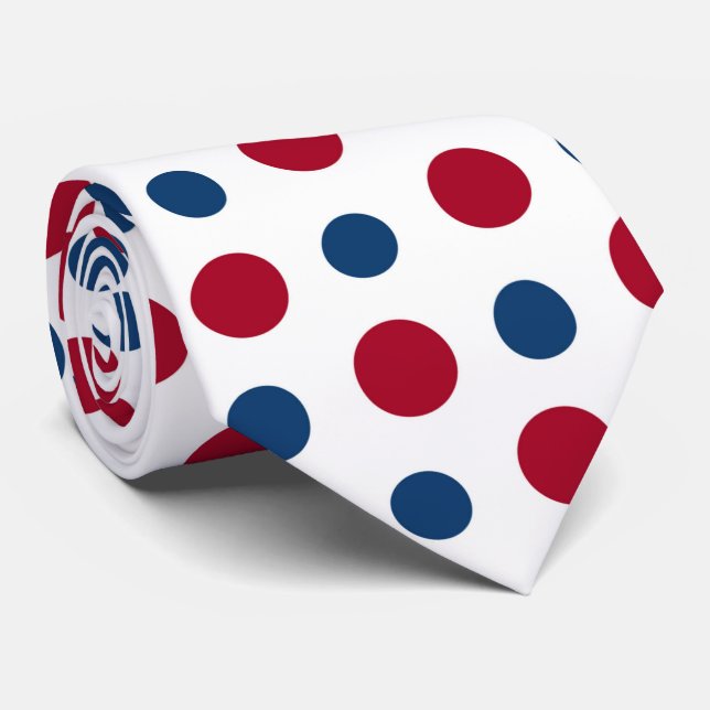 cooles, blaues Polka-Punktmuster Krawatte (Gerollt)