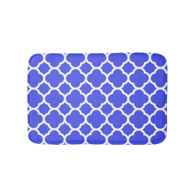 Cooles blaues Quatrefolienmuster Badematte (Vorderseite)