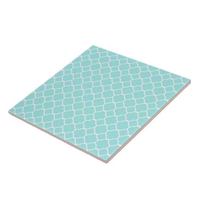 Cooles blaues Quatrefolienmuster Fliese (Seite)