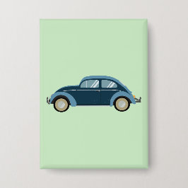 cooles blaues Retroauto mit Manschetten Button