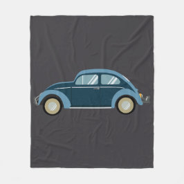 cooles blaues Retroauto mit Manschetten Fleecedecke