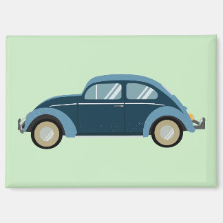 cooles blaues Retroauto mit Manschetten Magnet