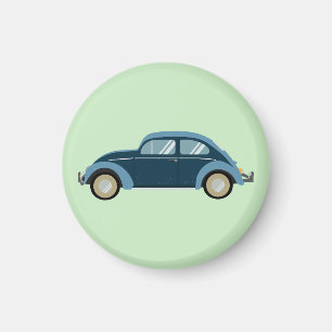 cooles blaues Retroauto mit Manschetten Magnet