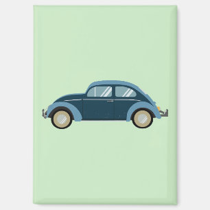 cooles blaues Retroauto mit Manschetten Magnet