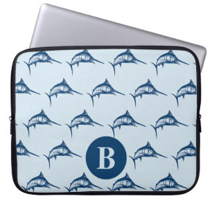 Cooles Blaues Schwertfisch-Muster Laptopschutzhülle