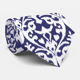 Cooles blaues und weißes ikat Stammes- Muster Krawatte