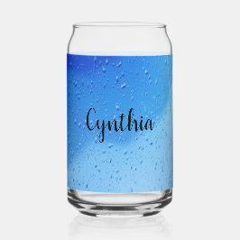Cooles blaues Wasser fällt personalisiert Dosenglas