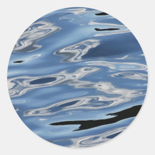Cooles blaues Wassermuster Runder Aufkleber