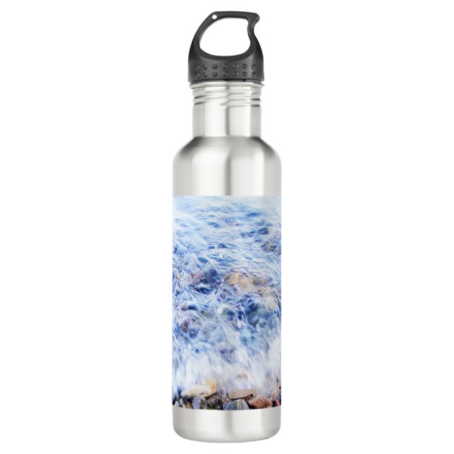 Cooles blaues Wellenwasser Edelstahlflasche (Vorderseite)