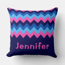 Cooles blaurosa Zickzack Monogramm Big Throw Kisse