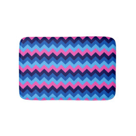 Cooles blaurosa Zickzack Muster Kleinbadematte Badematte