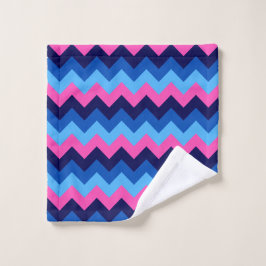 Cooles blaurosa Zickzack Muster Waschlappen