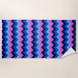 Cooles blaurosa Zickzack Patronenhandtuch Strandtuch