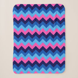 Cooles blaurosa Zickzack Print Small Sherpa Blanko Sherpadecke