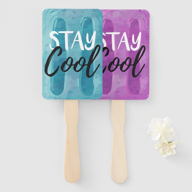 Cooles Blue & Lila Ice Pop Summer Leckerei Party b Fächer (Vorne und Hinten)