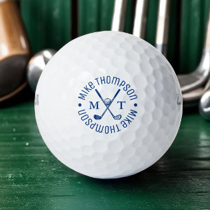 Cooles Blue Logo Monogram für einen Golfspieler Golfball