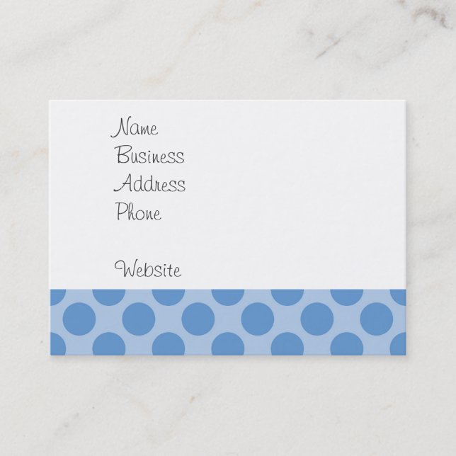 Cooles Blue Polka Dots Muster auf Blue Niedlich Gi Visitenkarte (Vorderseite)