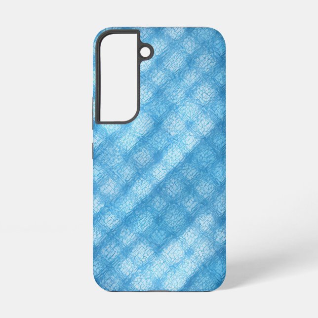 Cooles Blue Quilt Texture Phone Case Samsung Galaxy Hülle (Rückseite)