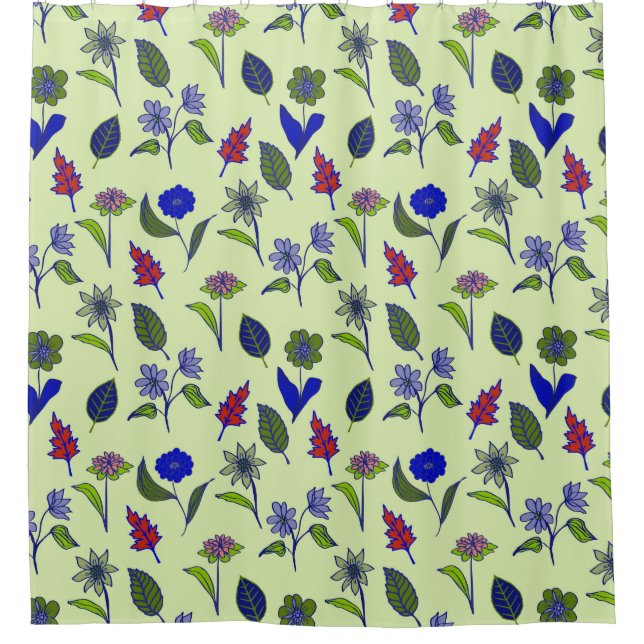 Cooles Blumenmuster Duschvorhang (Vorderseite)