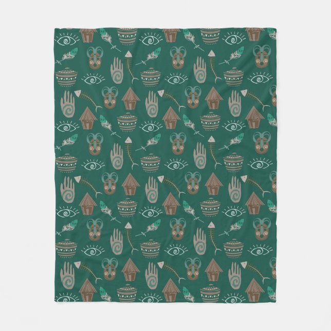 Cooles Blumenmuster Fleecedecke (Vorderseite)