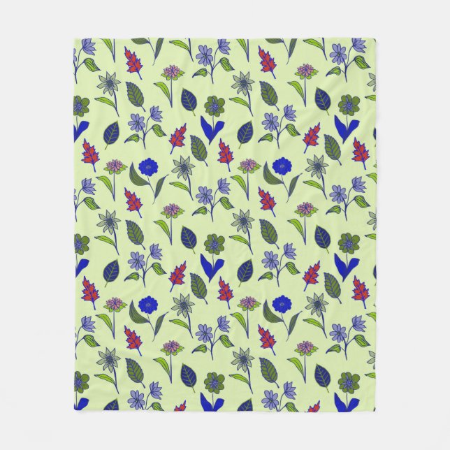 Cooles Blumenmuster Fleecedecke (Vorderseite)