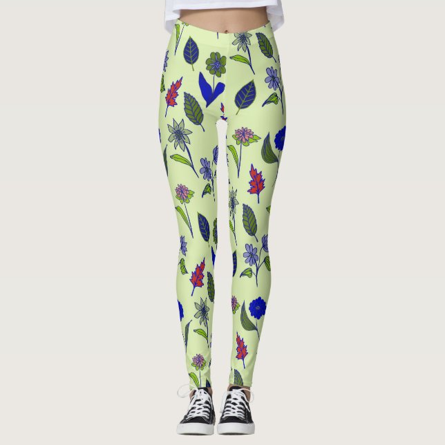 Cooles Blumenmuster Leggings (Vorderseite)