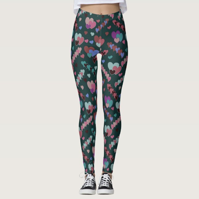 Cooles Blumenmuster Leggings (Vorderseite)